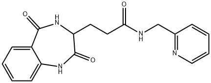 3-(2,5-dioxo-3,4-dihydro-1H-1,4-benzodiazepin-3-yl)-N-(pyridin-2-ylmethyl)propanamide Struktur
