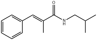 (E)-2-methyl-N-(2-methylpropyl)-3-phenylprop-2-enamide Struktur