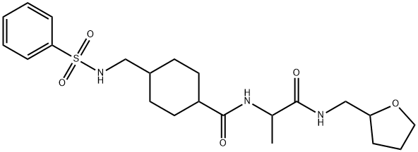 4-(benzenesulfonamidomethyl)-N-[1-oxo-1-(oxolan-2-ylmethylamino)propan-2-yl]cyclohexane-1-carboxamide Structure