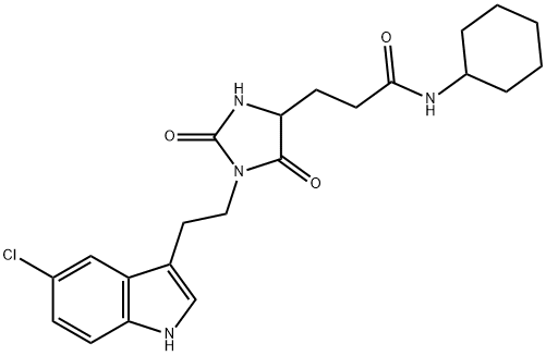 3-[1-[2-(5-chloro-1H-indol-3-yl)ethyl]-2,5-dioxoimidazolidin-4-yl]-N-cyclohexylpropanamide Structure