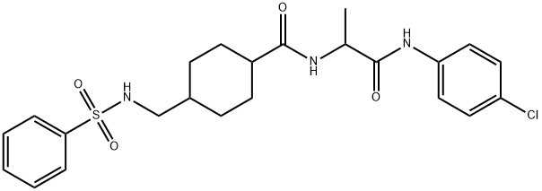 4-(benzenesulfonamidomethyl)-N-[1-(4-chloroanilino)-1-oxopropan-2-yl]cyclohexane-1-carboxamide Structure