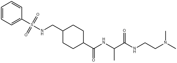 4-(benzenesulfonamidomethyl)-N-[1-[2-(dimethylamino)ethylamino]-1-oxopropan-2-yl]cyclohexane-1-carboxamide Structure