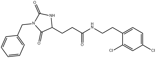 3-(1-benzyl-2,5-dioxoimidazolidin-4-yl)-N-[2-(2,4-dichlorophenyl)ethyl]propanamide Structure