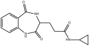N-cyclopropyl-3-(2,5-dioxo-3,4-dihydro-1H-1,4-benzodiazepin-3-yl)propanamide 结构式