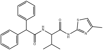 2-[(2,2-diphenylacetyl)amino]-3-methyl-N-(4-methyl-1,3-thiazol-2-yl)butanamide Structure