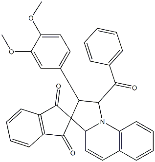 1-benzoyl-2-(3,4-dimethoxyphenyl)spiro[2,3a-dihydro-1H-pyrrolo[1,2-a]quinoline-3,2'-indene]-1',3'-dione Structure
