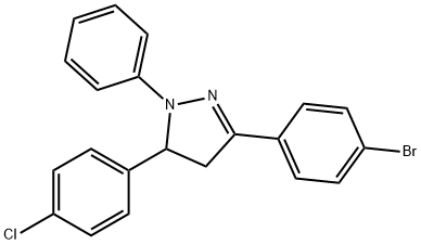 5-(4-bromophenyl)-3-(4-chlorophenyl)-2-phenyl-3,4-dihydropyrazole Struktur