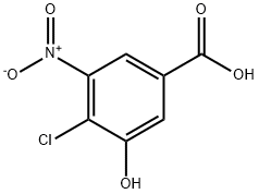 4-Chloro-3-hydroxy-5-nitro-benzoic acid Struktur