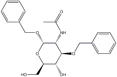 苄基3--O-苄基-2-乙酰氨基-2-脱氧-Α-D-吡喃葡萄糖 结构式