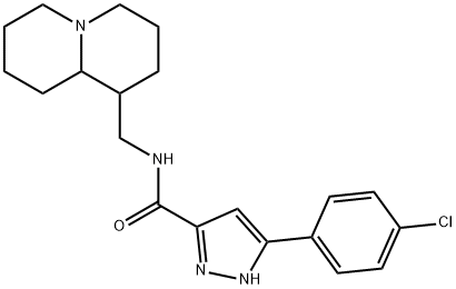 N-(2,3,4,6,7,8,9,9a-octahydro-1H-quinolizin-1-ylmethyl)-3-(4-chlorophenyl)-1H-pyrazole-5-carboxamide Struktur