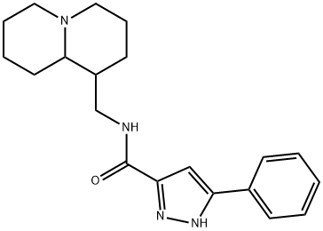 N-(2,3,4,6,7,8,9,9a-octahydro-1H-quinolizin-1-ylmethyl)-3-phenyl-1H-pyrazole-5-carboxamide Struktur