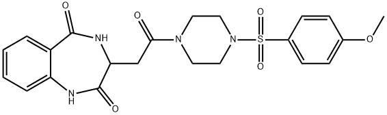 3-[2-[4-(4-methoxyphenyl)sulfonylpiperazin-1-yl]-2-oxoethyl]-3,4-dihydro-1H-1,4-benzodiazepine-2,5-dione Structure