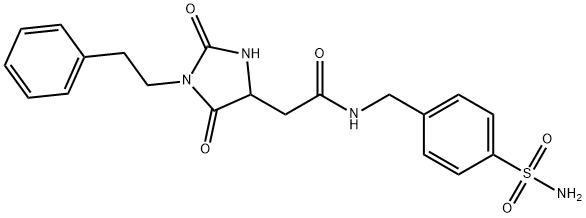 2-[2,5-dioxo-1-(2-phenylethyl)imidazolidin-4-yl]-N-[(4-sulfamoylphenyl)methyl]acetamide Structure