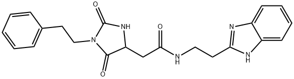 N-[2-(1H-benzimidazol-2-yl)ethyl]-2-[2,5-dioxo-1-(2-phenylethyl)imidazolidin-4-yl]acetamide Structure