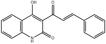 4-hydroxy-3-[(E)-3-phenylprop-2-enoyl]-1H-quinolin-2-one Struktur