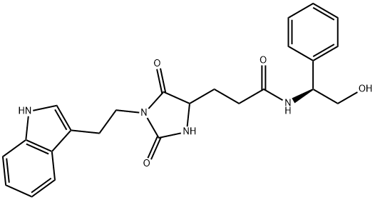N-[(1S)-2-hydroxy-1-phenylethyl]-3-[1-[2-(1H-indol-3-yl)ethyl]-2,5-dioxoimidazolidin-4-yl]propanamide Structure