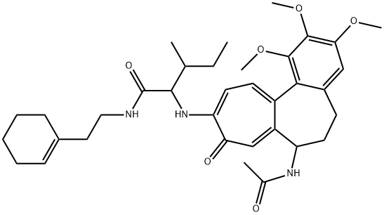 2-[(7-acetamido-1,2,3-trimethoxy-9-oxo-6,7-dihydro-5H-benzo[a]heptalen-10-yl)amino]-N-[2-(cyclohexen-1-yl)ethyl]-3-methylpentanamide Structure