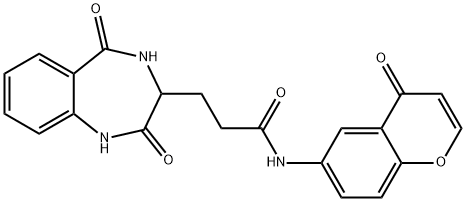 3-(2,5-dioxo-3,4-dihydro-1H-1,4-benzodiazepin-3-yl)-N-(4-oxochromen-6-yl)propanamide Structure