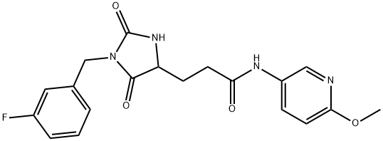 3-[1-[(3-fluorophenyl)methyl]-2,5-dioxoimidazolidin-4-yl]-N-(6-methoxypyridin-3-yl)propanamide