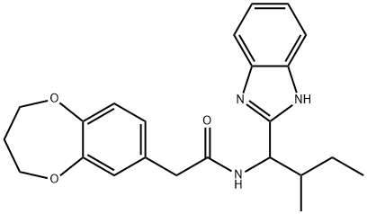 N-[1-(1H-benzimidazol-2-yl)-2-methylbutyl]-2-(3,4-dihydro-2H-1,5-benzodioxepin-7-yl)acetamide Structure
