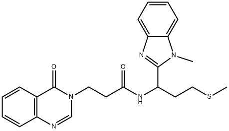 N-[1-(1-methylbenzimidazol-2-yl)-3-methylsulfanylpropyl]-3-(4-oxoquinazolin-3-yl)propanamide Structure
