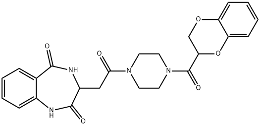 3-[2-[4-(2,3-dihydro-1,4-benzodioxine-3-carbonyl)piperazin-1-yl]-2-oxoethyl]-3,4-dihydro-1H-1,4-benzodiazepine-2,5-dione Structure