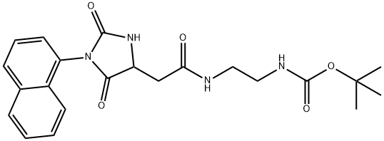 tert-butyl N-[2-[[2-(1-naphthalen-1-yl-2,5-dioxoimidazolidin-4-yl)acetyl]amino]ethyl]carbamate 结构式