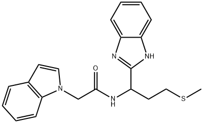 N-[1-(1H-benzimidazol-2-yl)-3-methylsulfanylpropyl]-2-indol-1-ylacetamide Struktur