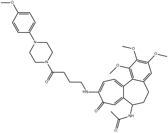 N-[1,2,3-trimethoxy-10-[[4-[4-(4-methoxyphenyl)piperazin-1-yl]-4-oxobutyl]amino]-9-oxo-6,7-dihydro-5H-benzo[a]heptalen-7-yl]acetamide Structure
