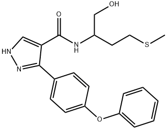 N-(1-hydroxy-4-methylsulfanylbutan-2-yl)-5-(4-phenoxyphenyl)-1H-pyrazole-4-carboxamide Structure