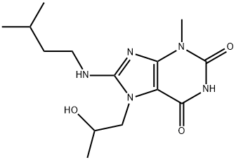 7-(2-hydroxypropyl)-3-methyl-8-(3-methylbutylamino)purine-2,6-dione Structure