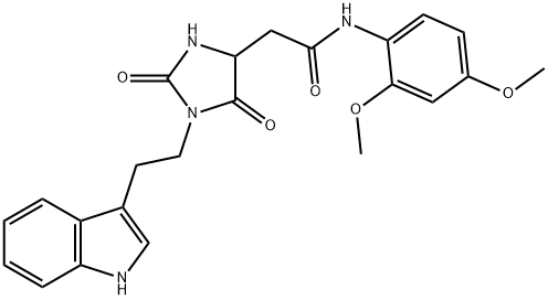 N-(2,4-dimethoxyphenyl)-2-[1-[2-(1H-indol-3-yl)ethyl]-2,5-dioxoimidazolidin-4-yl]acetamide Struktur