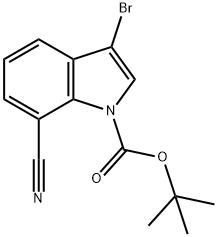 3-Bromo-7-cyano-indole-1-carboxylic acid tert-butyl ester Structure