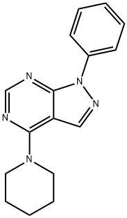 1-phenyl-4-piperidin-1-ylpyrazolo[3,4-d]pyrimidine 结构式