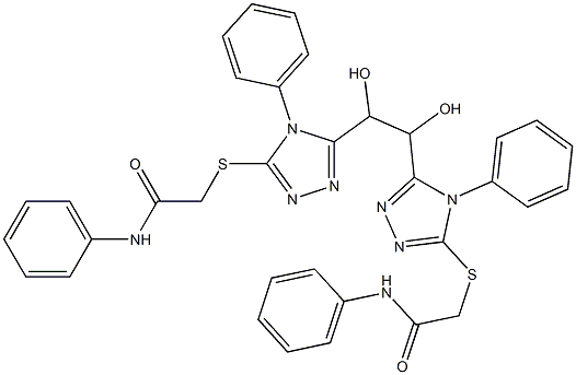 2-[[5-[2-[5-(2-anilino-2-oxoethyl)sulfanyl-4-phenyl-1,2,4-triazol-3-yl]-1,2-dihydroxyethyl]-4-phenyl-1,2,4-triazol-3-yl]sulfanyl]-N-phenylacetamide Structure