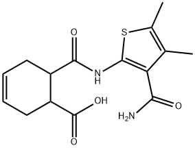 6-[(3-carbamoyl-4,5-dimethylthiophen-2-yl)carbamoyl]cyclohex-3-ene-1-carboxylic acid Structure