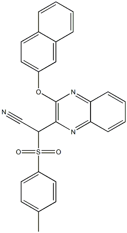 2-(4-methylphenyl)sulfonyl-2-(3-naphthalen-2-yloxyquinoxalin-2-yl)acetonitrile Struktur