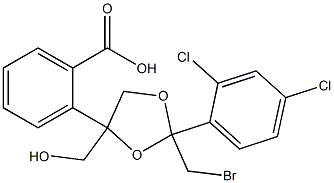 [2-(bromomethyl)-2-(2,4-dichlorophenyl)-1,3-dioxolan-4-yl]methyl benzoate Struktur