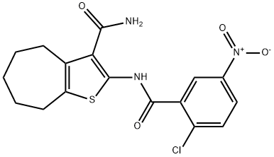 2-[(2-chloro-5-nitrobenzoyl)amino]-5,6,7,8-tetrahydro-4H-cyclohepta[b]thiophene-3-carboxamide|