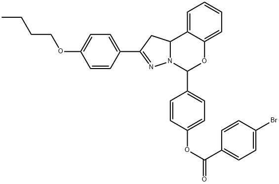 [4-[2-(4-butoxyphenyl)-5,10b-dihydro-1H-pyrazolo[1,5-c][1,3]benzoxazin-5-yl]phenyl] 4-bromobenzoate Struktur