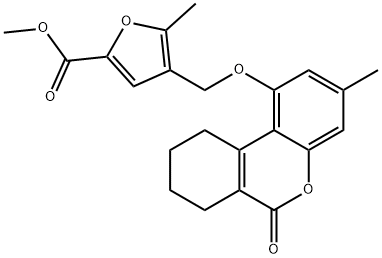 methyl 5-methyl-4-[(3-methyl-6-oxo-7,8,9,10-tetrahydrobenzo[c]chromen-1-yl)oxymethyl]furan-2-carboxylate Structure