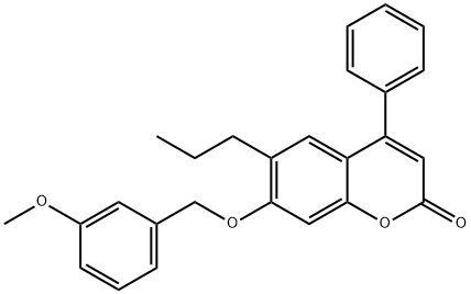 7-[(3-methoxyphenyl)methoxy]-4-phenyl-6-propylchromen-2-one,374766-13-9,结构式