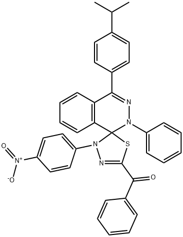 [4-(4-nitrophenyl)-2'-phenyl-4'-(4-propan-2-ylphenyl)spiro[1,3,4-thiadiazole-5,1'-phthalazine]-2-yl]-phenylmethanone Struktur