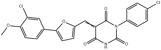 (5Z)-5-[[5-(3-chloro-4-methoxyphenyl)furan-2-yl]methylidene]-1-(4-chlorophenyl)-1,3-diazinane-2,4,6-trione Structure