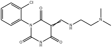 (5Z)-1-(2-chlorophenyl)-5-[[2-(dimethylamino)ethylamino]methylidene]-1,3-diazinane-2,4,6-trione Struktur