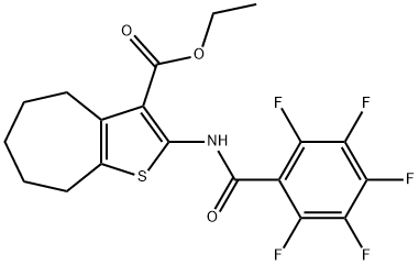 ethyl 2-[(2,3,4,5,6-pentafluorobenzoyl)amino]-5,6,7,8-tetrahydro-4H-cyclohepta[b]thiophene-3-carboxylate Structure