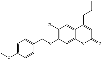 6-chloro-7-[(4-methoxyphenyl)methoxy]-4-propylchromen-2-one Structure