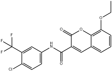 N-[4-chloro-3-(trifluoromethyl)phenyl]-8-ethoxy-2-oxochromene-3-carboxamide Structure