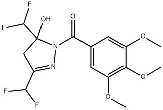 [3,5-bis(difluoromethyl)-5-hydroxy-4H-pyrazol-1-yl]-(3,4,5-trimethoxyphenyl)methanone Structure