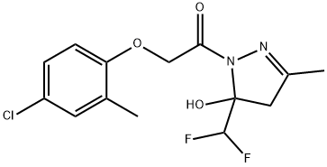 2-(4-chloro-2-methylphenoxy)-1-[5-(difluoromethyl)-5-hydroxy-3-methyl-4H-pyrazol-1-yl]ethanone Structure